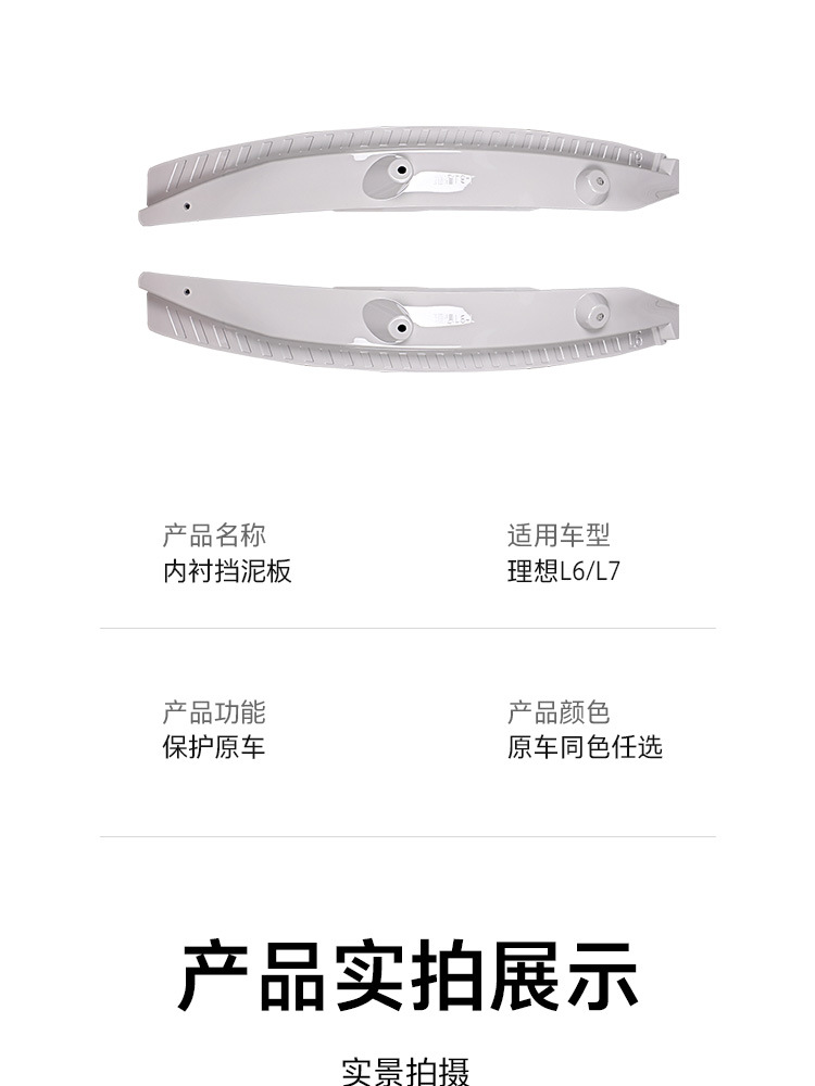 24/25 Model Li Auto I6I8L6L7 Rear Door Liner Mudguard Mudflap No-Drill Rear Tire Upgrade Special