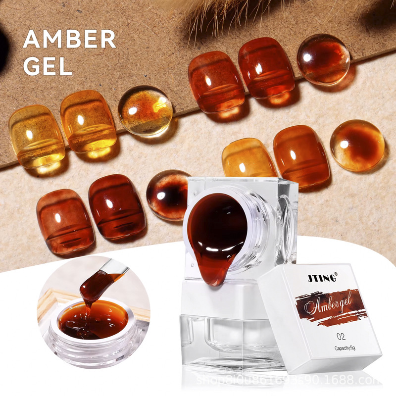 JTING Jingting Autumn and Winter Best Selling 4 Color Hawksbill Amber Nail Oil Caramel White Ice Light Therapy Art Glue