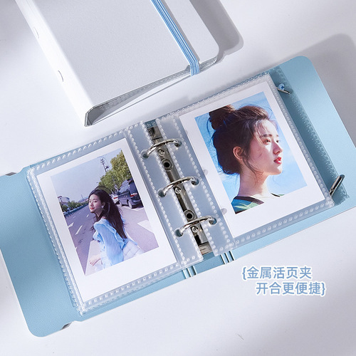 Light and Fresh Floating Card Album with Japanese and Korean Ins Style, Solid Color, 1-Grid Mini 3-Inch Star Card Loose Leaf Storage Album