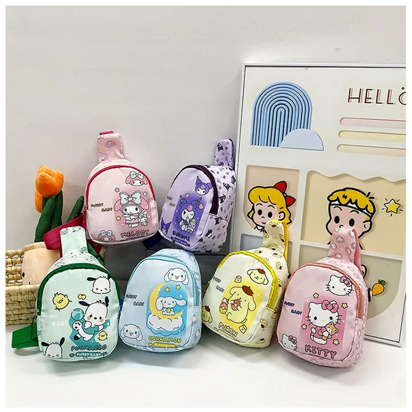 Japanese Style Cartoon Printed Small Bag New Cute Girls Crossbody Bag Fashionable Boys and Girls Shoulder Bag Kidsren's Bag