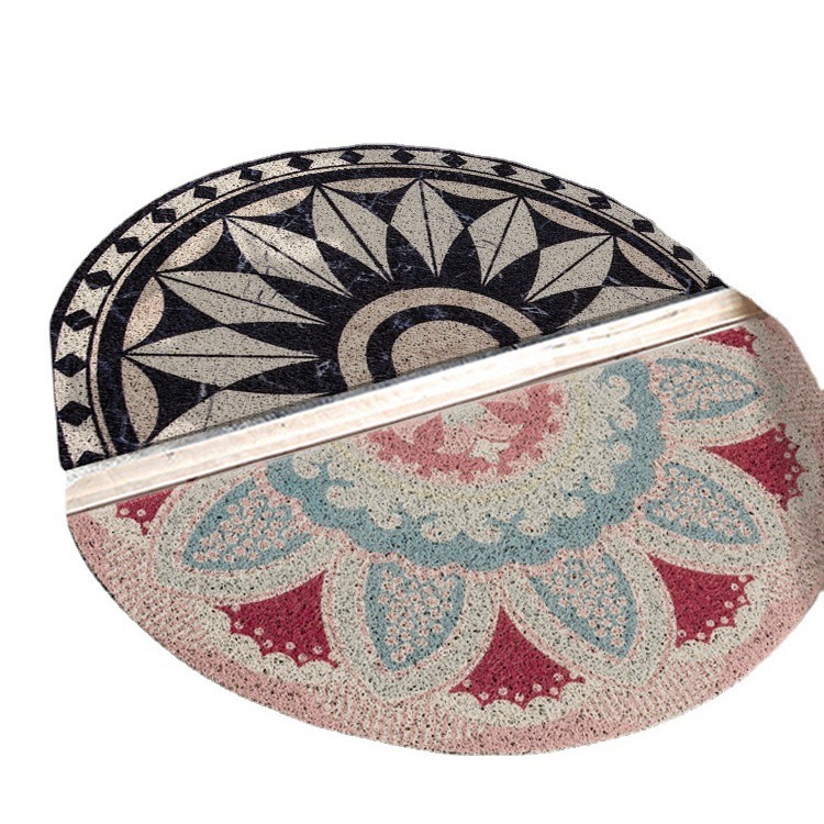 Luz de estilo europeo alfombra de puerta de lujo hogar dormitorio puerta de entrada alfombra semicírculo pie estera antideslizante estera de la puerta