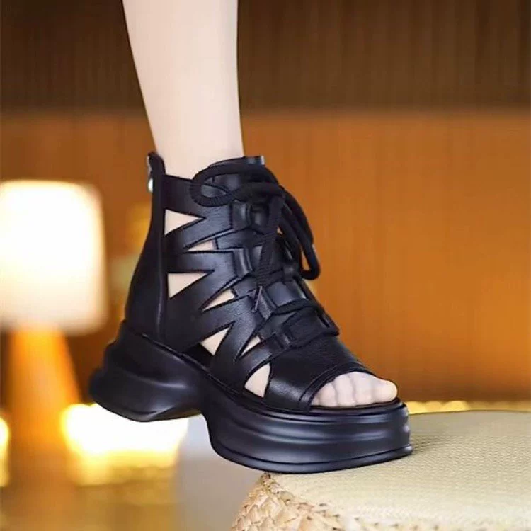 Summer chain English style with zipper, boots platform, British style