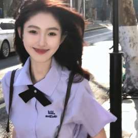 泰国泰式校服jk衬衫女夏季学院风毕业班服学生短袖衬衣制服裙套装