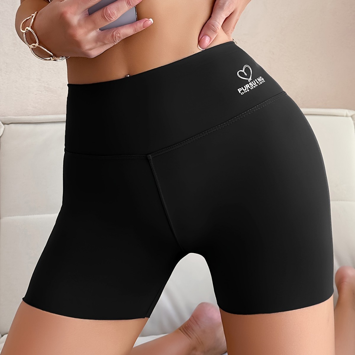 New Cross-Border Yoga Shorts, Women's Anti-Exposure Seamless Outerwear Boxer Shorts, Summer Thin Tummy Control