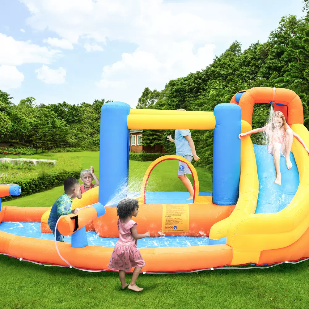 儿童充气城堡 家用小型跳床滑梯组合 室内外亲子游乐款