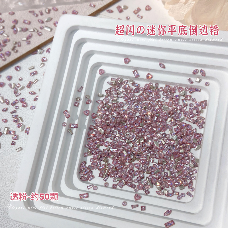 Mini Beveled Flat-Bottom Zircon Nail Art Decorations, Three-Dimensional Pink Water Drop Marquise Nail Rhinestones, Wearable Nail Bare Rhinestone Accessories Mini Beveled Flat-Bottom Zircon Nail Art Decorations, Three-Dimensional Pink Water Drop Marquise Nail Rhinestones, Wearable Nail Bare Rhinestone Accessories