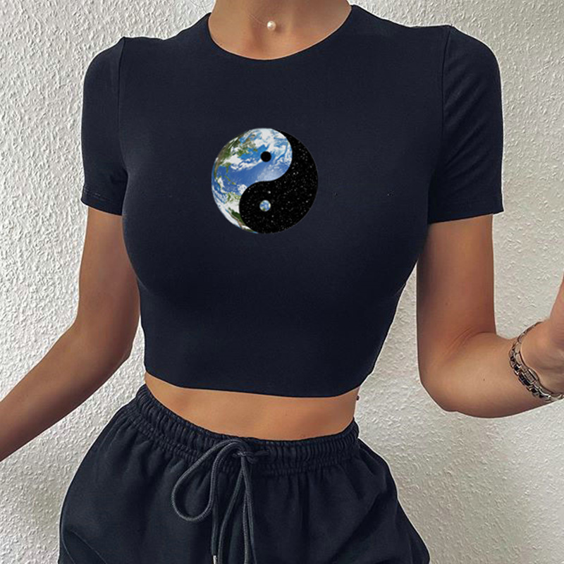 Fashion Simple New Women's Clothing Printed Short Short-sleeved T-shirt display picture 2