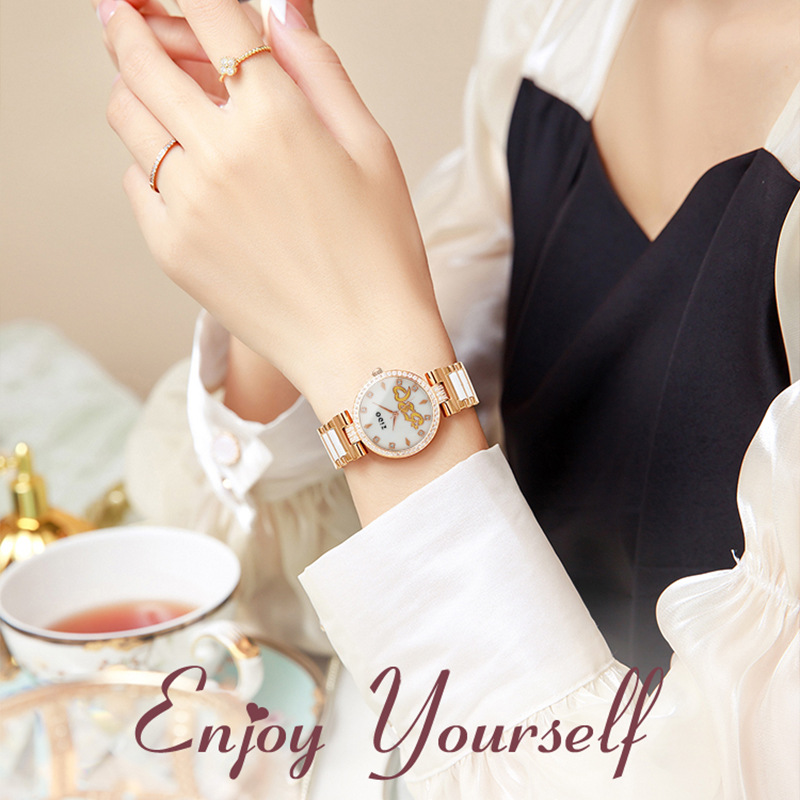 Orologio da donna al quarzo elegante con quadrante rotondo_voghion.com