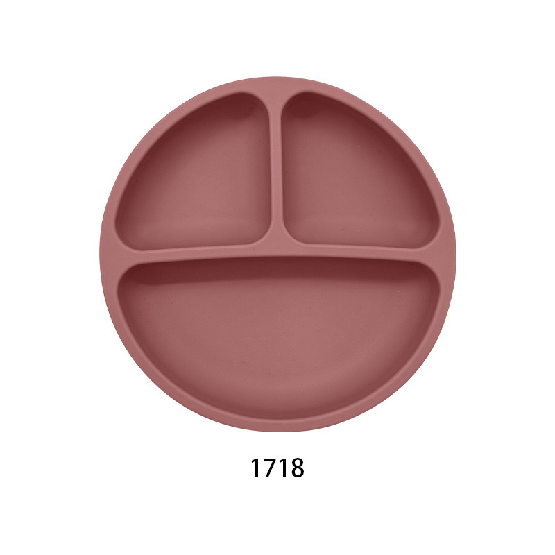 흡착판 없는 스마일 3칸 식판 (다크 레드)