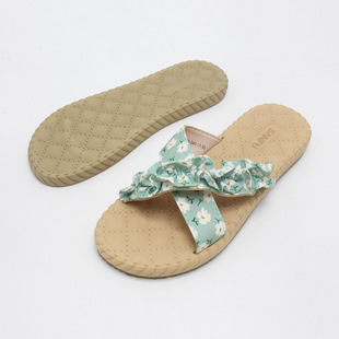 Manufacturer Wholesale Retro straw weaving rope EVA stamped semi-finished slippers midsole women's trendy drag big sole wholesale