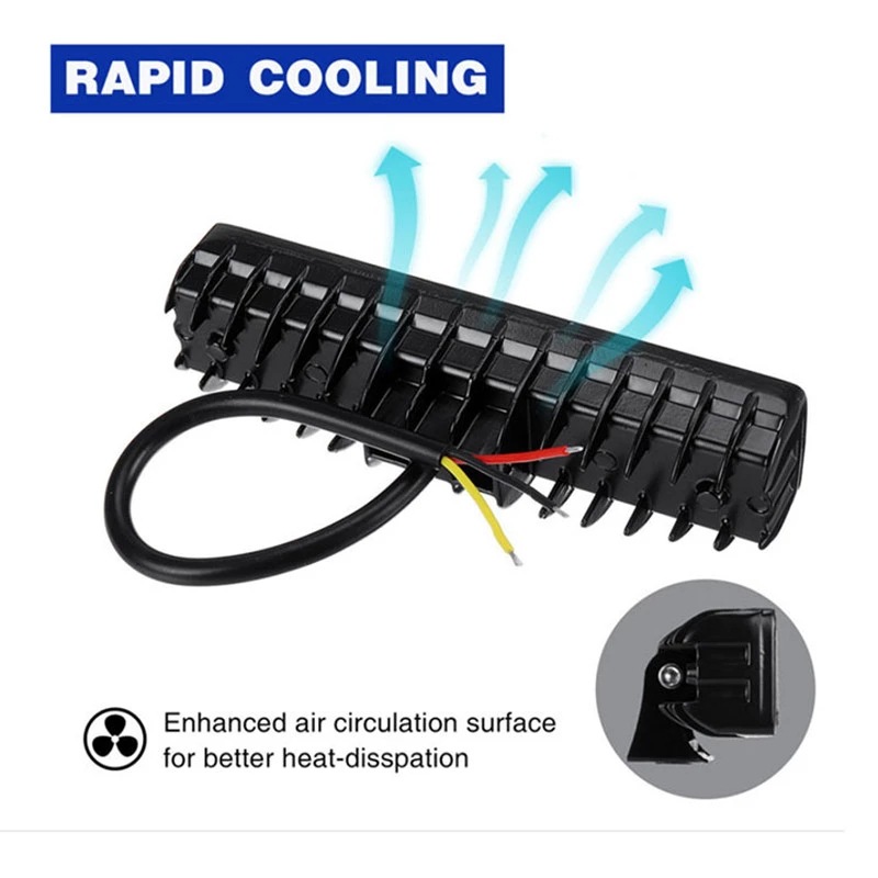Tipo de 48W lámpara de trabajo LED de automóvil todoterreno blanco rojo azul amarillo parpadeo 16 luces auxiliares de motocicleta