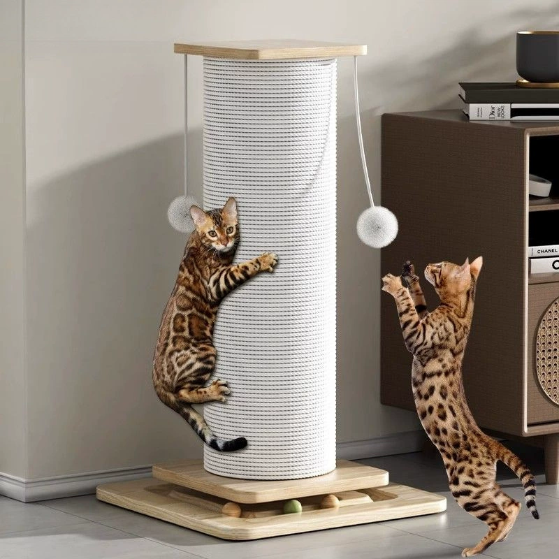 Доска для кошачьих когтей из сизаля из цельного дерева, износостойкая и не линяющая, вертикальная кошачья когтеточка, рамка для восхождения кошек, встроенная игрушка для кошек для шлифовки кошачьих когтей