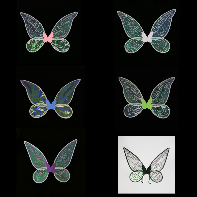 Spot cross-border Amazon holiday party performance props angel wings colorful butterfly elf wings