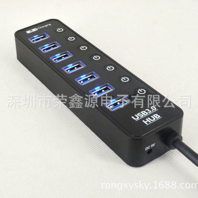 Оптовый USB-концентратор 3.0, многопортовый USB-хаб, разветвитель USB3.0 с док-станцией для зарядки