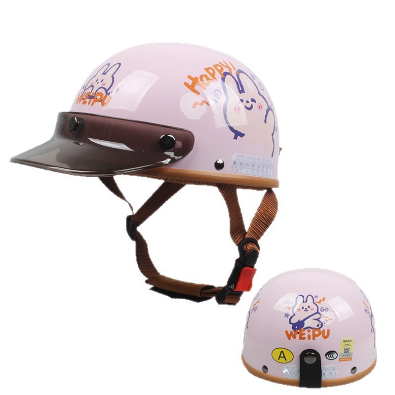 helmet four seasons, Universal Motosiklet kaskı (dəbilqə) - macaron-pink-hello-rabbit-brim