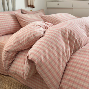 Ins Pure Cotton Quilt Cover Single Piece Cotton Dormitory Single 1.5m Quilt Cover 150X200X230 Quilt Four-Piece Set