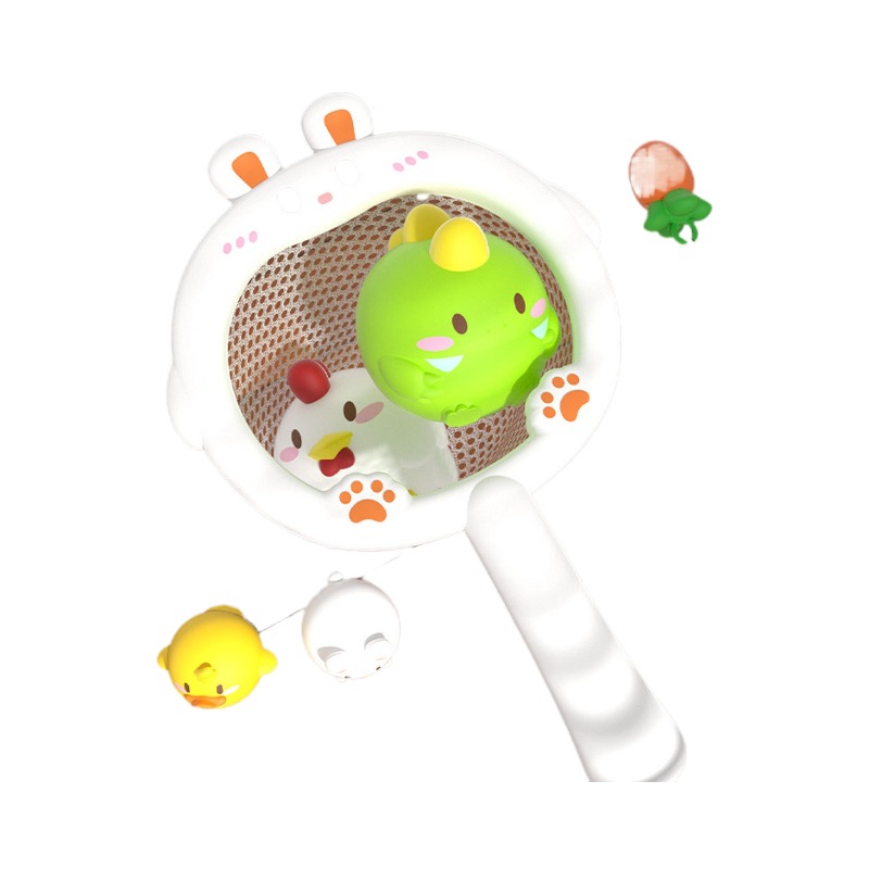 Cross-border New Products Net Fishing Luminous Animal Bath Toys Vinyl Toys Floating Luminous Bathroom Water Play Children's Toys