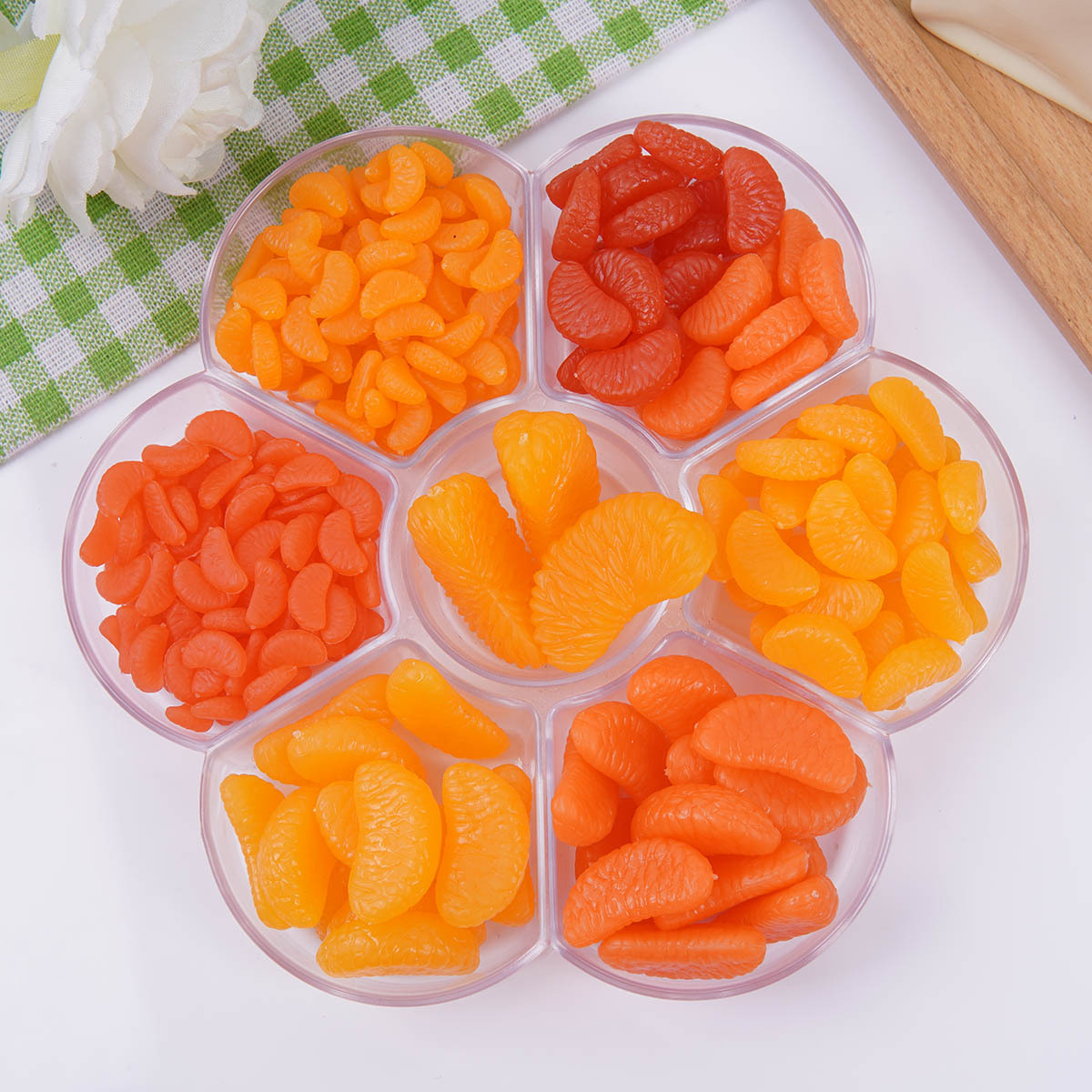 仿真迷你橘子瓣柚子瓣水果配件diy食玩手工用桔子瓣装饰材料