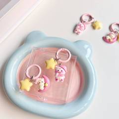 瞌睡熊鑰匙扣ins少女學生圓圈扣女孩書包閨蜜禮物掛件卡通掛飾