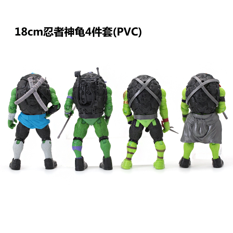 (2개) 클래식 영화 버전 4 닌자 거북이 뜨거운 판매 손 모델 장난감 인형 모양 움직일 수있는 수집품