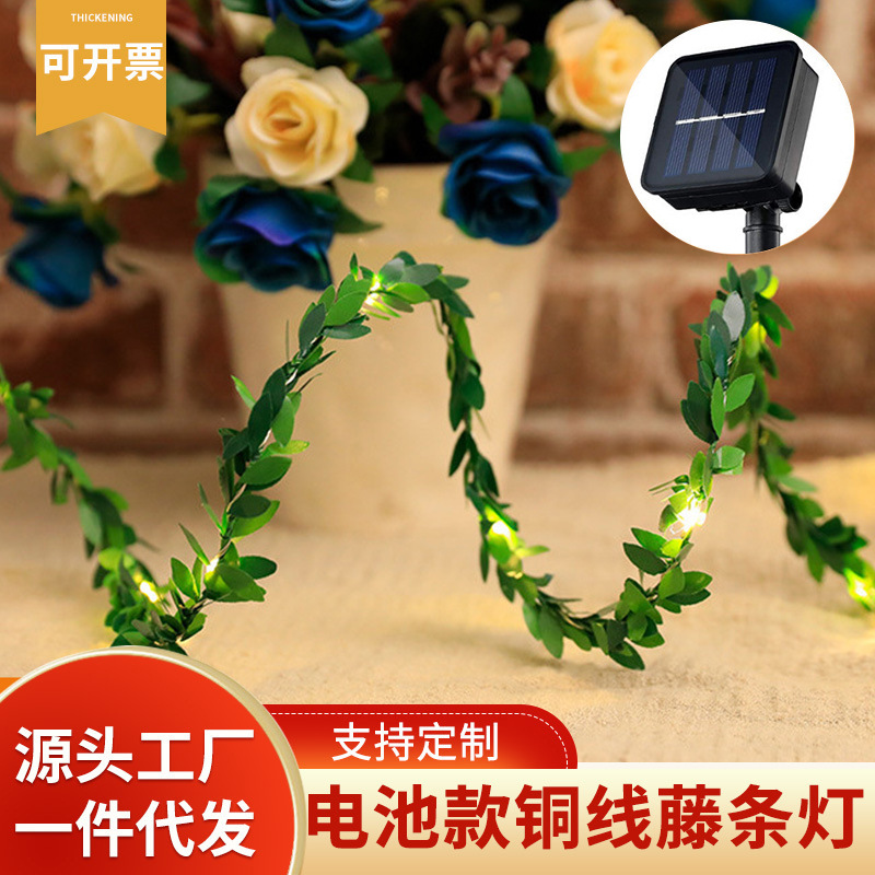 跨境led小彩灯闪灯串灯满天星铜线藤条灯节日圣诞装饰太阳能灯