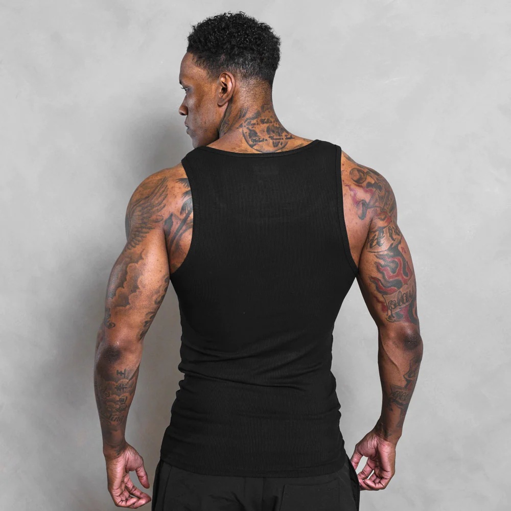 Men's Sports Tank Striped Thread American High Elastic Tight Sports Tank for Men's Summer Running Racerback Quick Drying Fitness_voghion.com