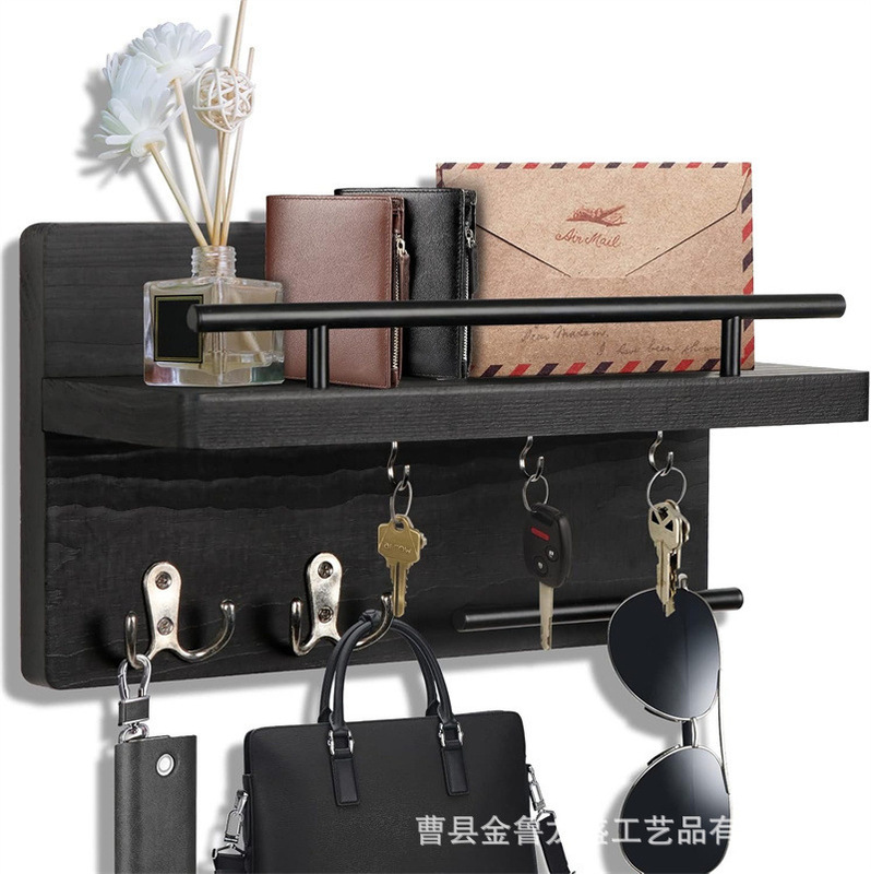 クロスボーダー木製収納ラック壁掛け玄関キー封筒収納ラック洋服ドアバックフックラック在庫あり|undefined