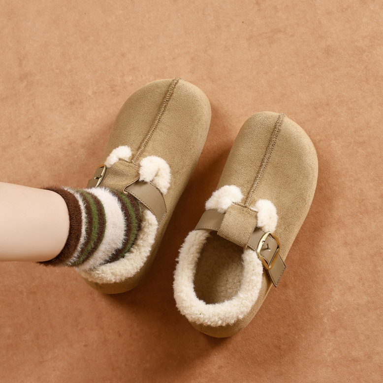 Augu Lion Dengjia Boccan zapatos de peluche mujeres 2025 nuevo otoño invierno un pedazo de zapatos de algodón de peluche de suela gruesa botas de nieve