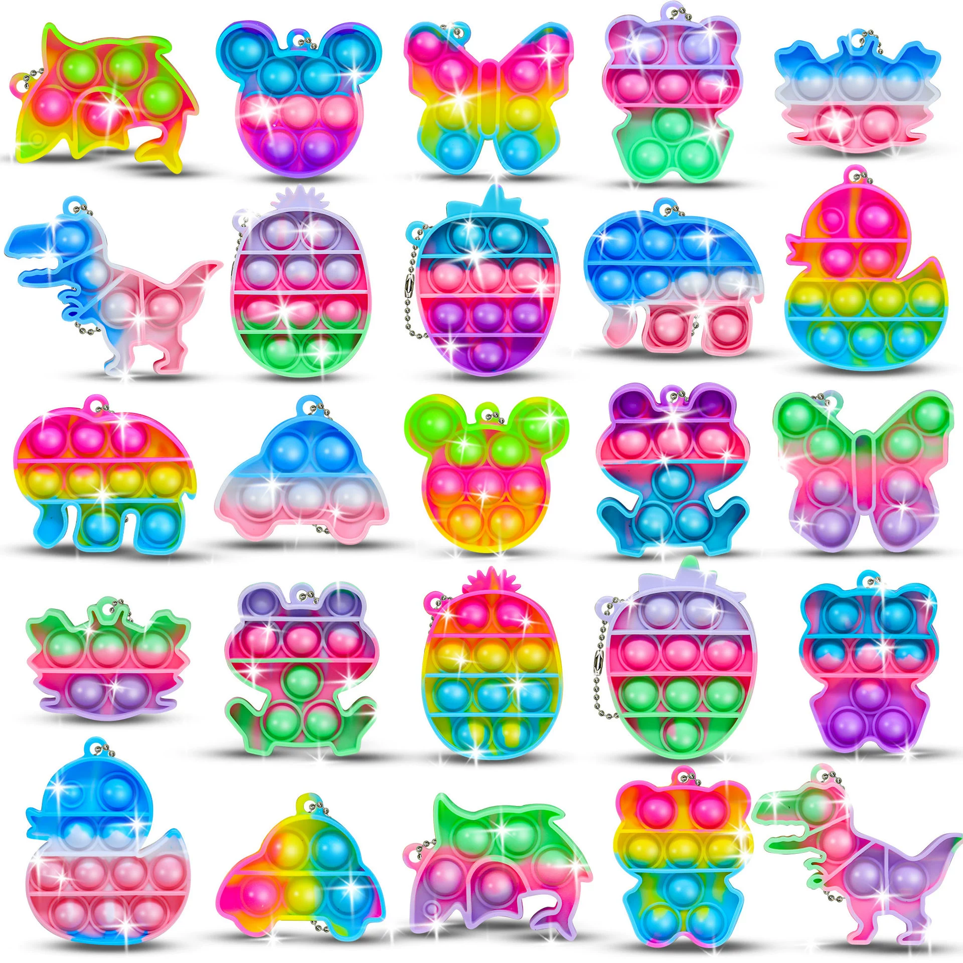 Нажатие пальцем Bubble декомпрессия Радуга Нажатие брелок подвеска распаковать детские игрушки детский сад подарки