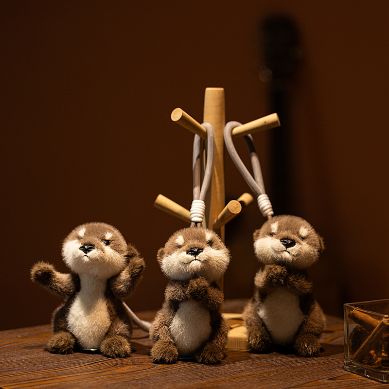 Cute Otter Stuffed Toy Soft Cute Animal Doll Children's Soothing Backpack Pendant Keychain Decorative Gift Cute Otter Stuffed Toy Soft Cute Animal Doll Children's Soothing Backpack Pendant Keychain Decorative Gift