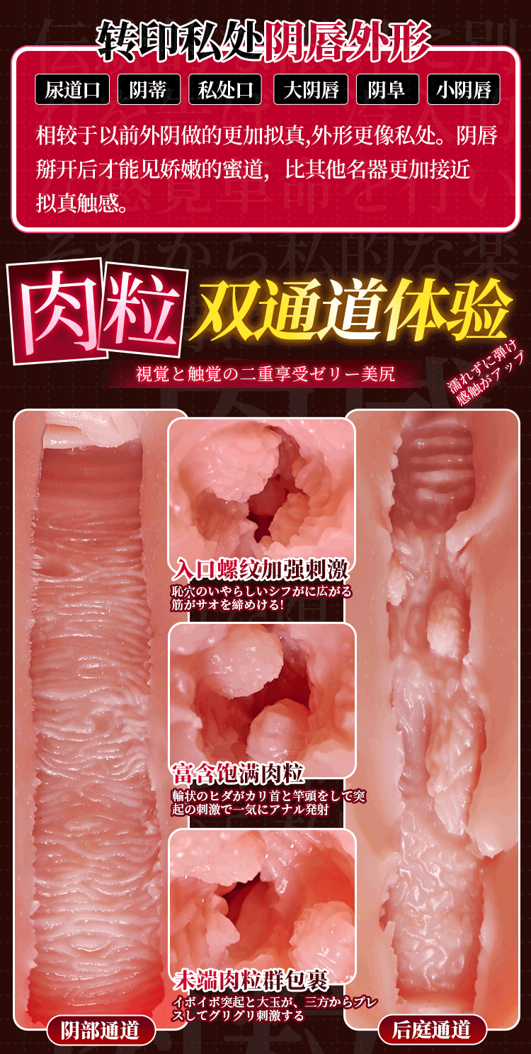 Jiuai Large Half-Body Torso Masturbator, Manual TPE Butt Mold, Flesh Tone — detail image 26