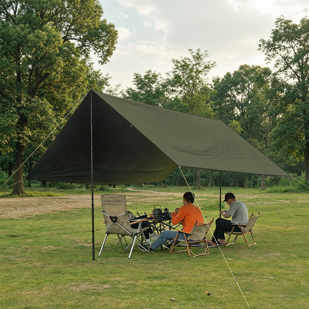 Square Multi-Point Canopy Tent with 19 Attachment Points, Multifunctional Outdoor Hiking Camping Bc Shelter Tent