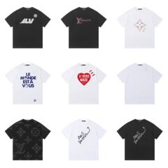 25春夏純綿ラウンドネック半袖Tシャツ漫画文字プリントカジュアルルーズ万能トップス流行万能