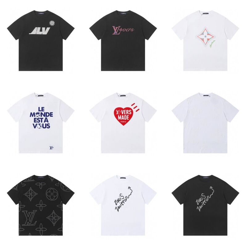 25春夏純綿ラウンドネック半袖Tシャツ漫画文字プリントカジュアルルーズ万能トップス流行万能|undefined
