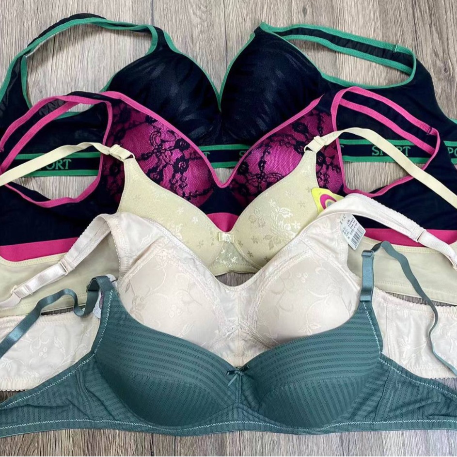 Mamá ropa interior sujetador de tres filas de hebilla delgada de mediana edad sin anillo de acero sujetador de algodón pecho pequeño reunido tamaño mixto sujetador al por mayor