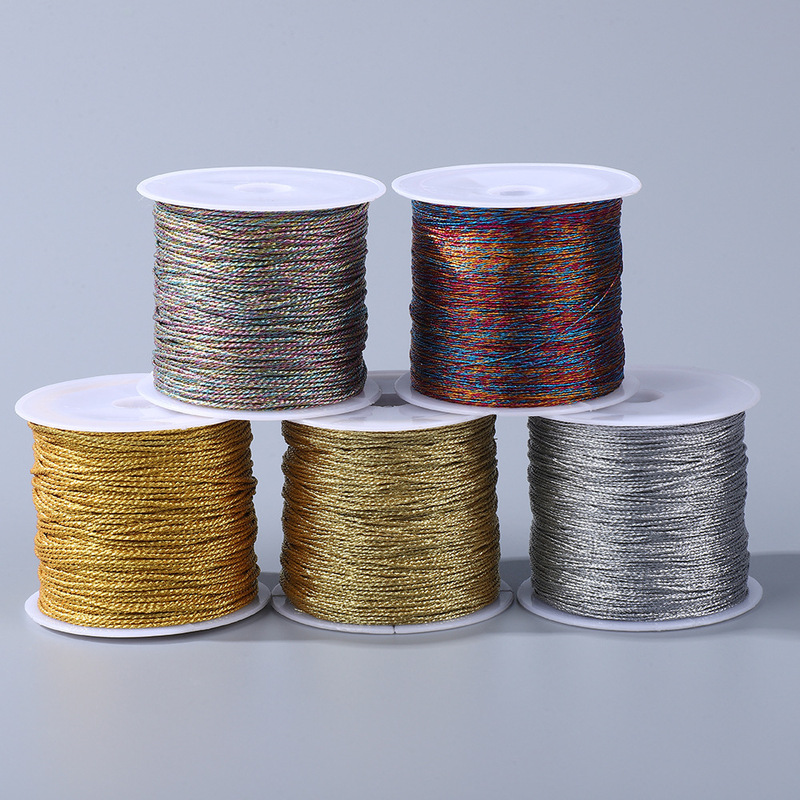 Gold and Silver Thread for Handmade DIY Weaving, Gift Wrapping, Hair Accessories, Bracelet Weaving, and Iridescent Gold and Silver Thread Gold and Silver Thread for Handmade DIY Weaving, Gift Wrapping, Hair Accessories, Bracelet Weaving, and Iridescent Gold and Silver Thread