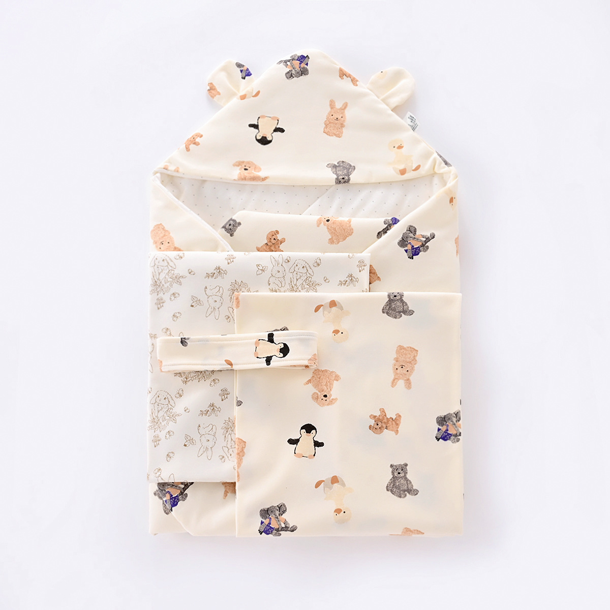 Newborn baby quilt newborn bag spring and autumn thin cotton baby quilt baby wrapping towel wrapping single 3-piece set