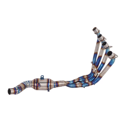 Qianjiang race 800 exhaust pipe modification: Exhaust pipe - sai-800-sai-600rs-titanium-alloy-blued-belt-drum-mid-front-section-original-caliber-connected-to-the-original-tail-section