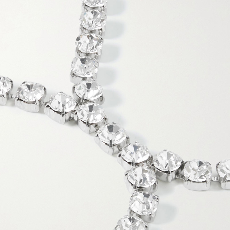 Transfronteriza nueva cadena de pecho rhinestone europeo y americano sexy Cruz simple rhinestone cuerpo cadena accesorios cuerpo cadena image 3