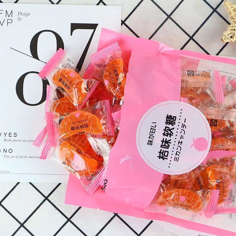 Starfruit Orange Flavored Soft Candy Leisure Orange Candy 468g Delicious Snack Candy Little Sweet Treat Wedding Candy Individually Packaged