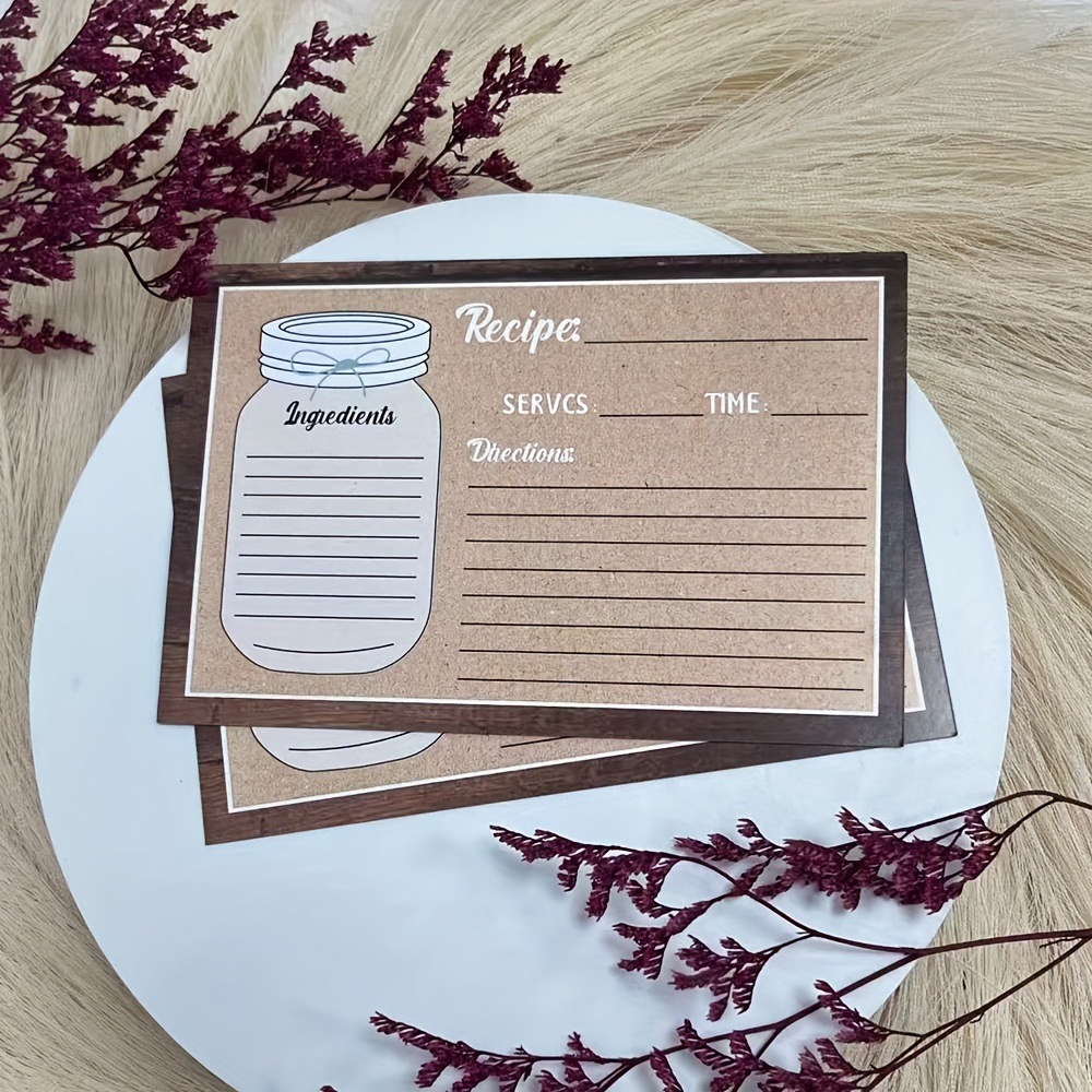 外贸新品乡村风格菜谱卡食谱配方卡片双面牛皮纸设计可书写定 制