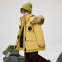 2025冬季新款儿童中长款羽绒服男大童加厚白鸭绒童装女孩保暖外套