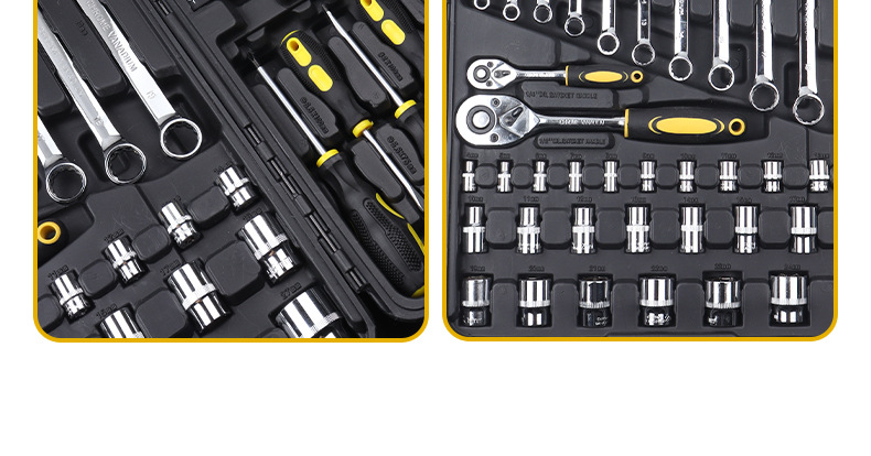 Factory Direct Sales Auto Repair Tool Set 110-Piece Set Three-Open Export Cross-Border Combination Tool Box 110Pcs