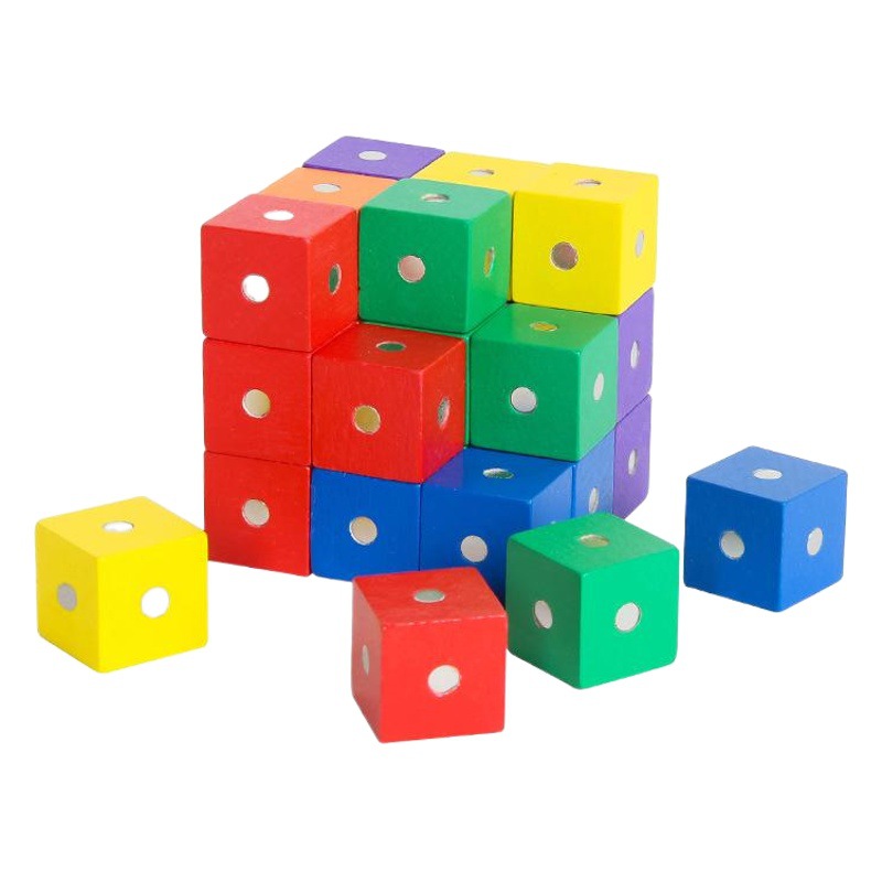 Bloques de construcción de cubo magnético estudiante ayudas de enseñanza rompecabezas tridimensional bloques de construcción magnéticos para niños juguetes educativos al por mayor
