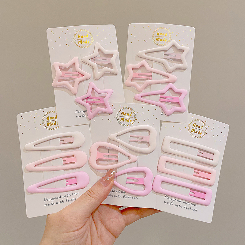 Pin de pelo de verano de dopamina rosa de alto nivel de sensación de frangeo un clip de pelo de frente acabado de pelo de broche adorable adornamiento para el pelo