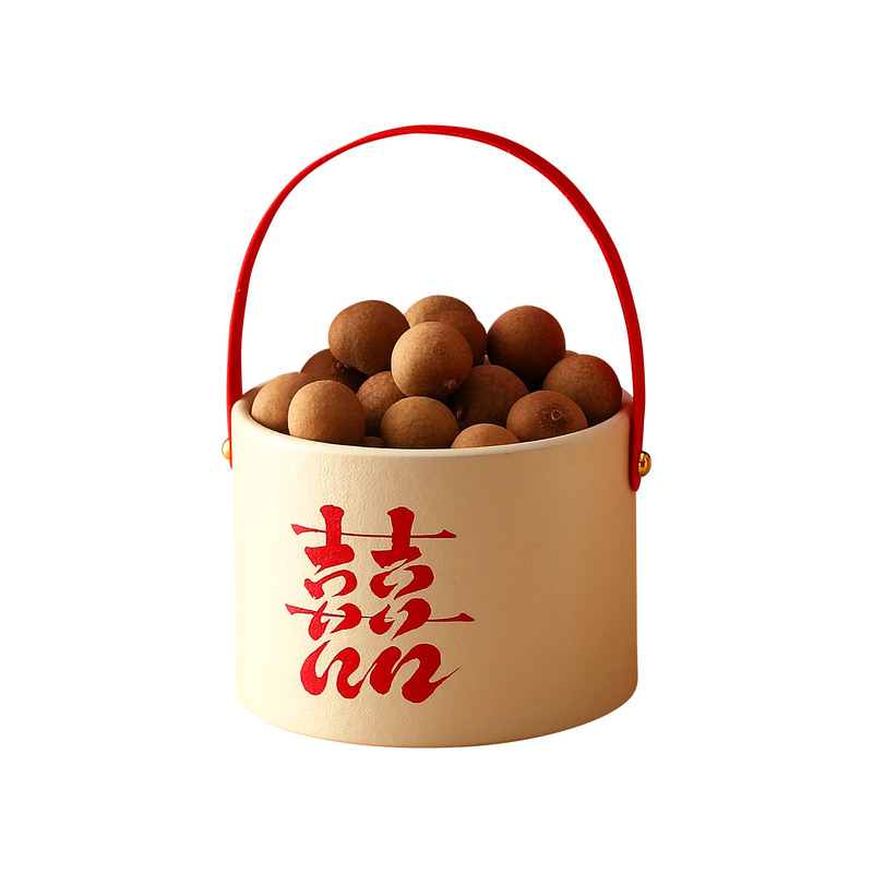 早生贵子床上摆件装饰婚房布置提篮压床干果红色喜庆婚庆用品大全|undefined