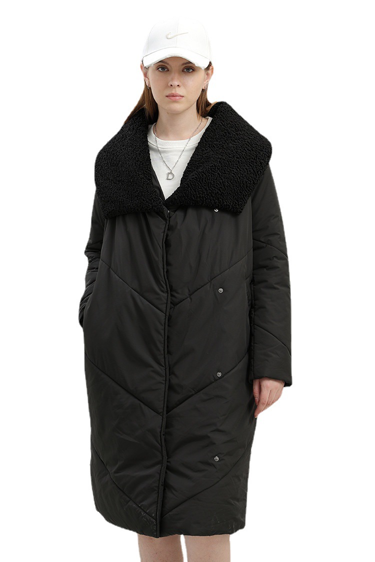 Chaqueta de Algodón de Longitud Media para Mujer de Fibra de Poliéster para Invierno