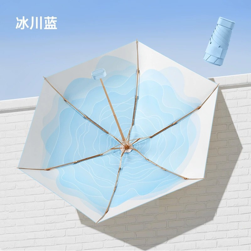 Six-fold umbrella colored glue sunscreen umbrella ultra-light compact mini sun umbrella sunny and rainy dual-use pocket card umbrella wholesale