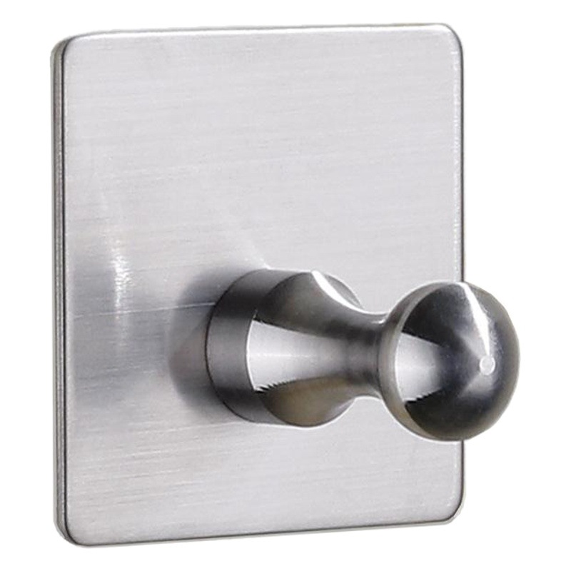 Baño de acero inoxidable gancho de abrigo creativo gancho libre gancho único gancho negro detrás de la puerta gancho pegajoso de metal al por mayor