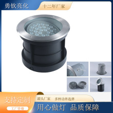 可调角度地埋灯圆形36W七彩地砖灯户外广场园林景观楼梯48W地埋灯
